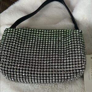 Elegant Green and Silver ombré rhinestone Women's Bag